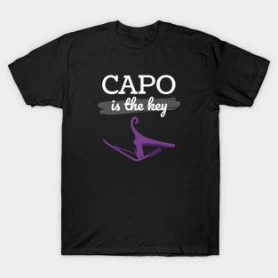 Capo is the Key Purple Capo Dark Theme T-Shirt